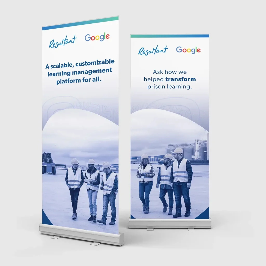 Floor length retractable rollup banner design services