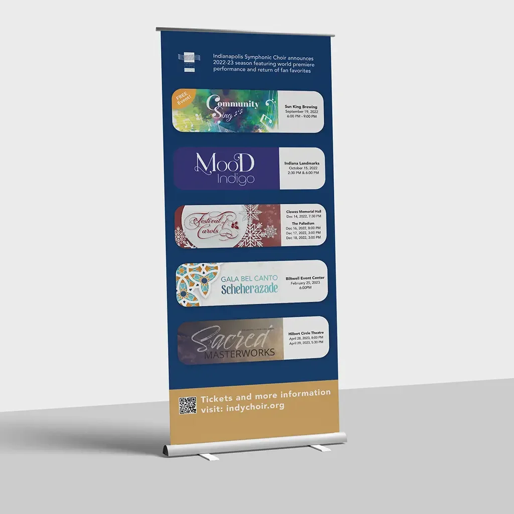 Nonprofit rollup banner graphic design.